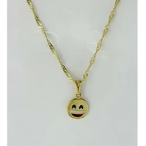 Colar Emoji Whatsapp Emoticons Folheado - Sorrindo