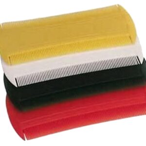 Pente Fino de Plástico para tirar Piolho dupla Face Cabelo - Amarelo