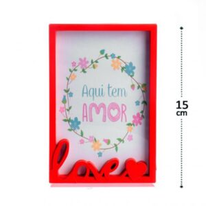 Porta Retrato de Plástico Love 10x15 - Vermelho