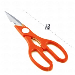 Tesoura de Cozinha Multiuso 20 cm 7´´ Aço Inox- Laranja