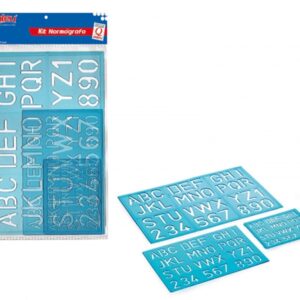 Kit Régua NORMOGRAFO 10/20/30 Plastico AZUL