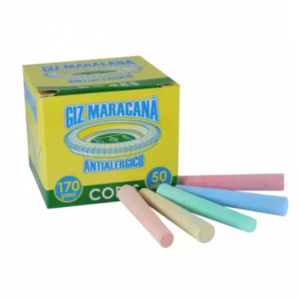 Giz Escolar Lousa com 50 Unidades  - Colorido