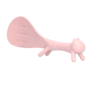 Colher De Arroz De Plástico Com Pé Pezinho Esquilo - Rosa