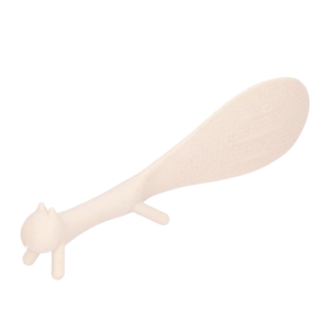 Colher De Arroz De Plástico Com Pé Pezinho Esquilo - Bege