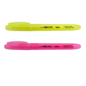 Kit com 2 Canetas Marca Texto - Amarelo e Rosa