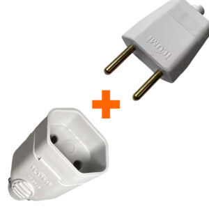Tomada Fêmea 10a + Plug Macho 2 Pino 10a Extensão