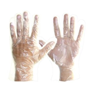 Luva Plástica Descartável Transparente Restaurante Beleza Tamanho Único