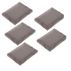 kit 5x Pasta Com Elástico Plástica 1/2 Ofício 25mm Escolar Premium