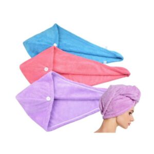 Touca Turbante Banho Cabelo Microfibra Anti Frizz Lilás Premium