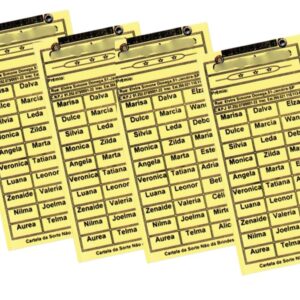 Kit com 4 Cartelas Rifas para Sorteios Cartela da Sorte – 30 Nomes