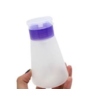 Porta Acetona Plástico Transparente Com Trava Plástica Roxo